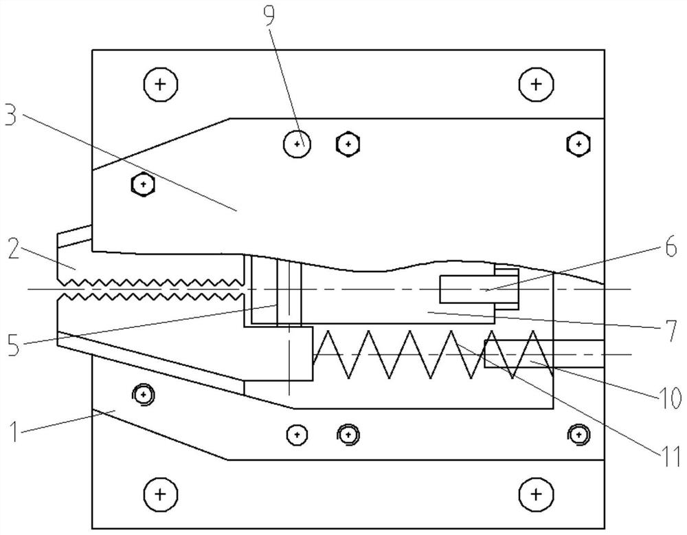 Clamping device for hot straightening of round bars