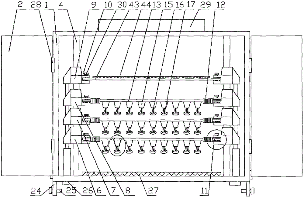 Loading device special for fragile production transportation