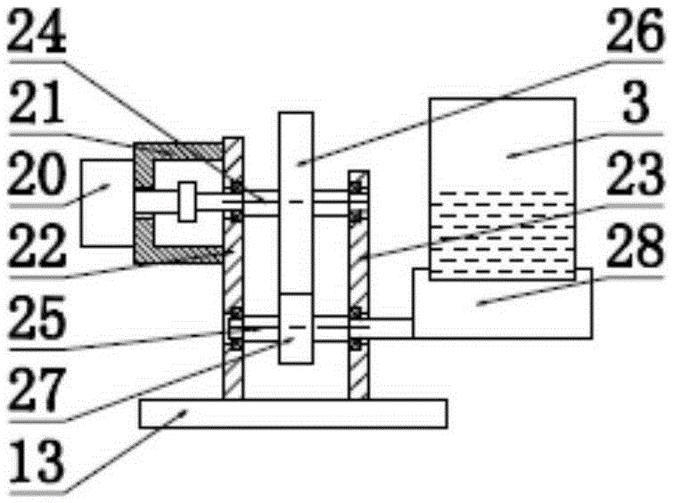 Beaker-rotation gear-transmission device for soft coal sinter automatic filtration cleaning