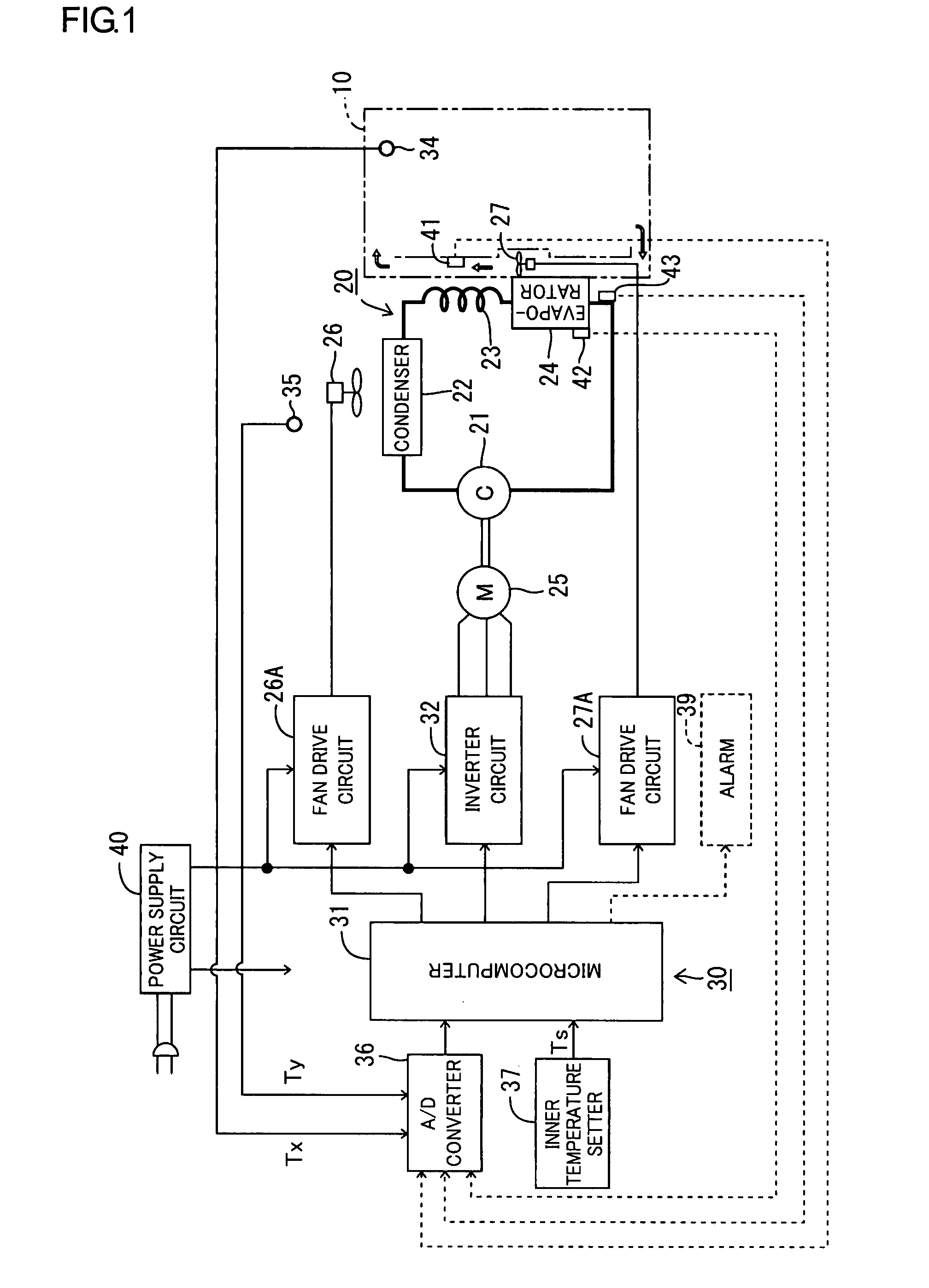 Cooling apparatus having a variable speed compressor with speed limited on the basis of a sensed performance parameter