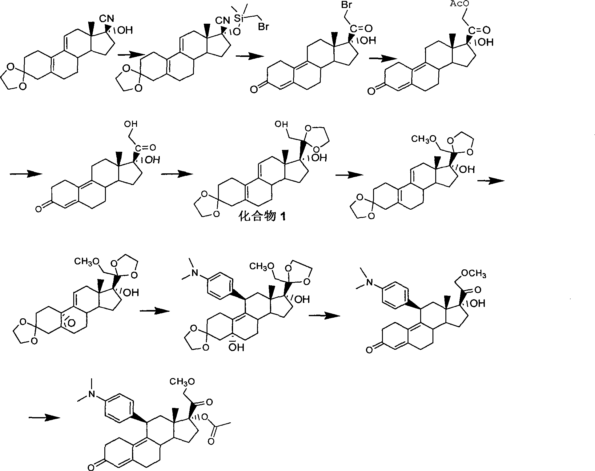 Preparation methods and purposes of Proellex(R)-V and intermediate of Proellex(R)-V