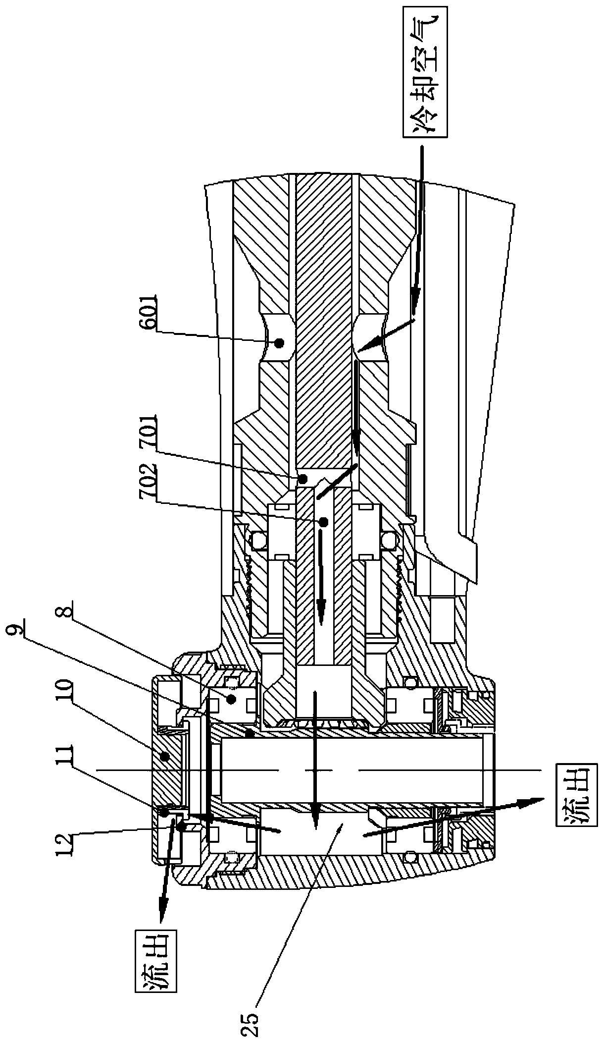 Dental handpiece with airflow cooling system