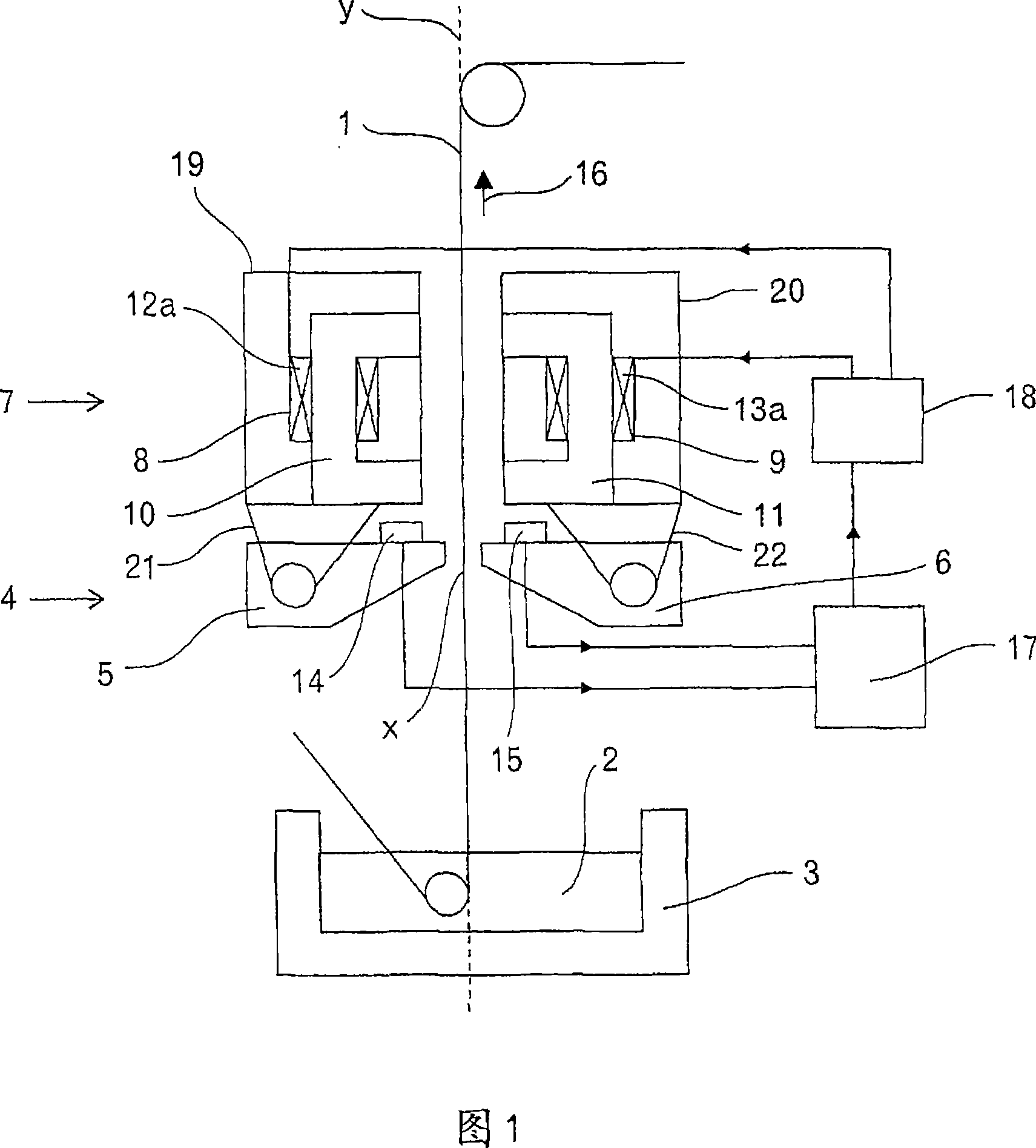 A device and a method for stabilizing a metallic object