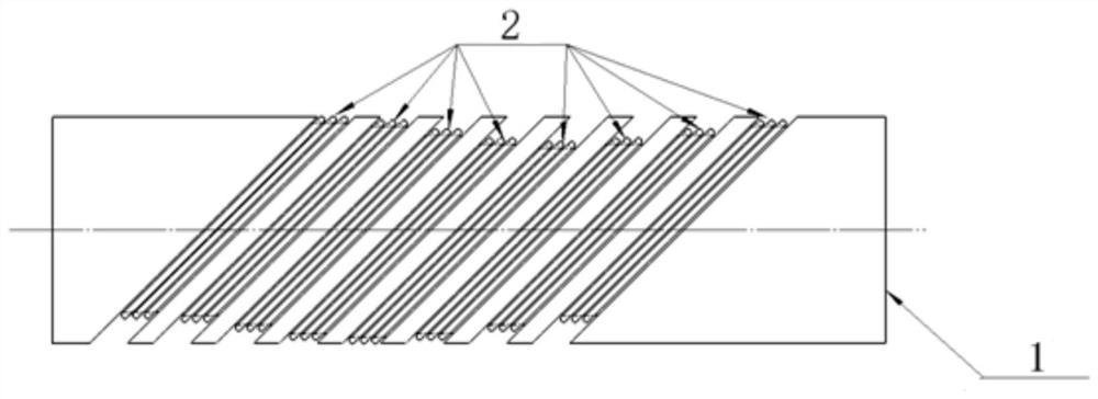 Tilted axial array circumferential eccentric eddy current probe and method for detection of small-diameter pipes