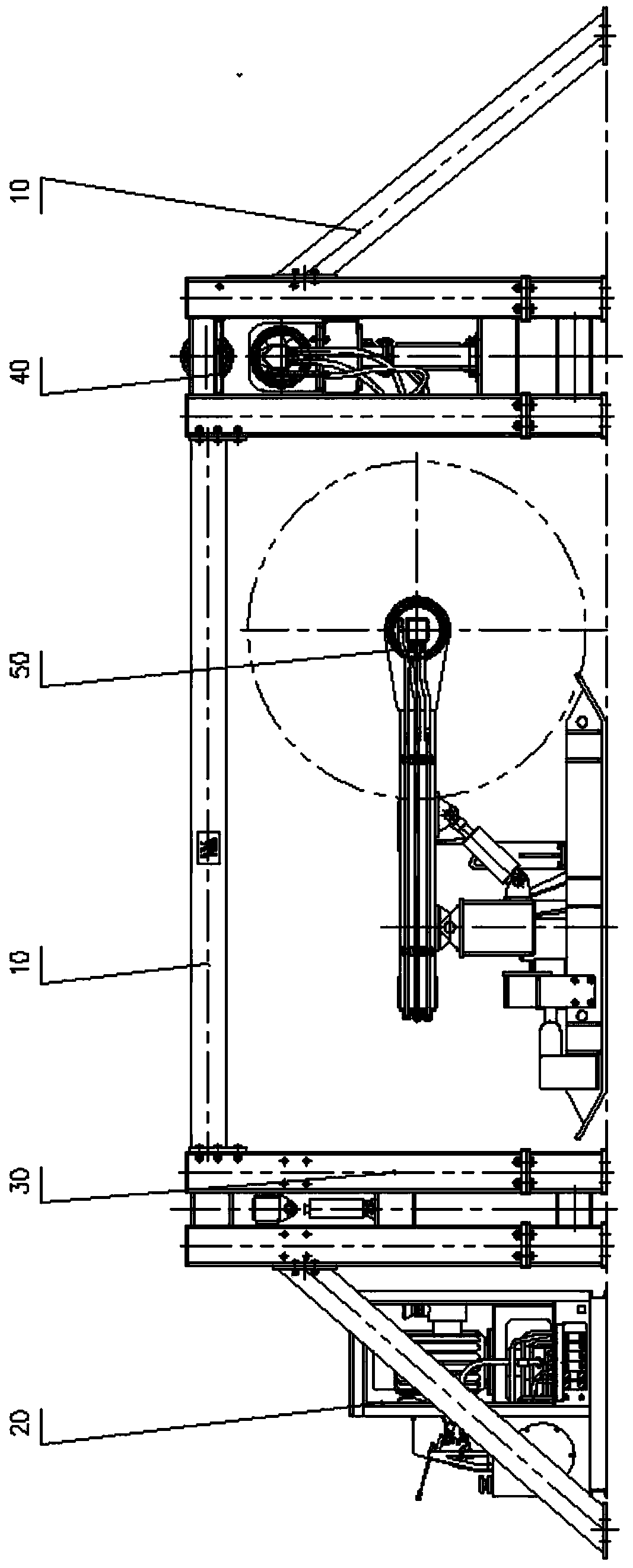 Rotating type belt taking-up and paying-off mechanism