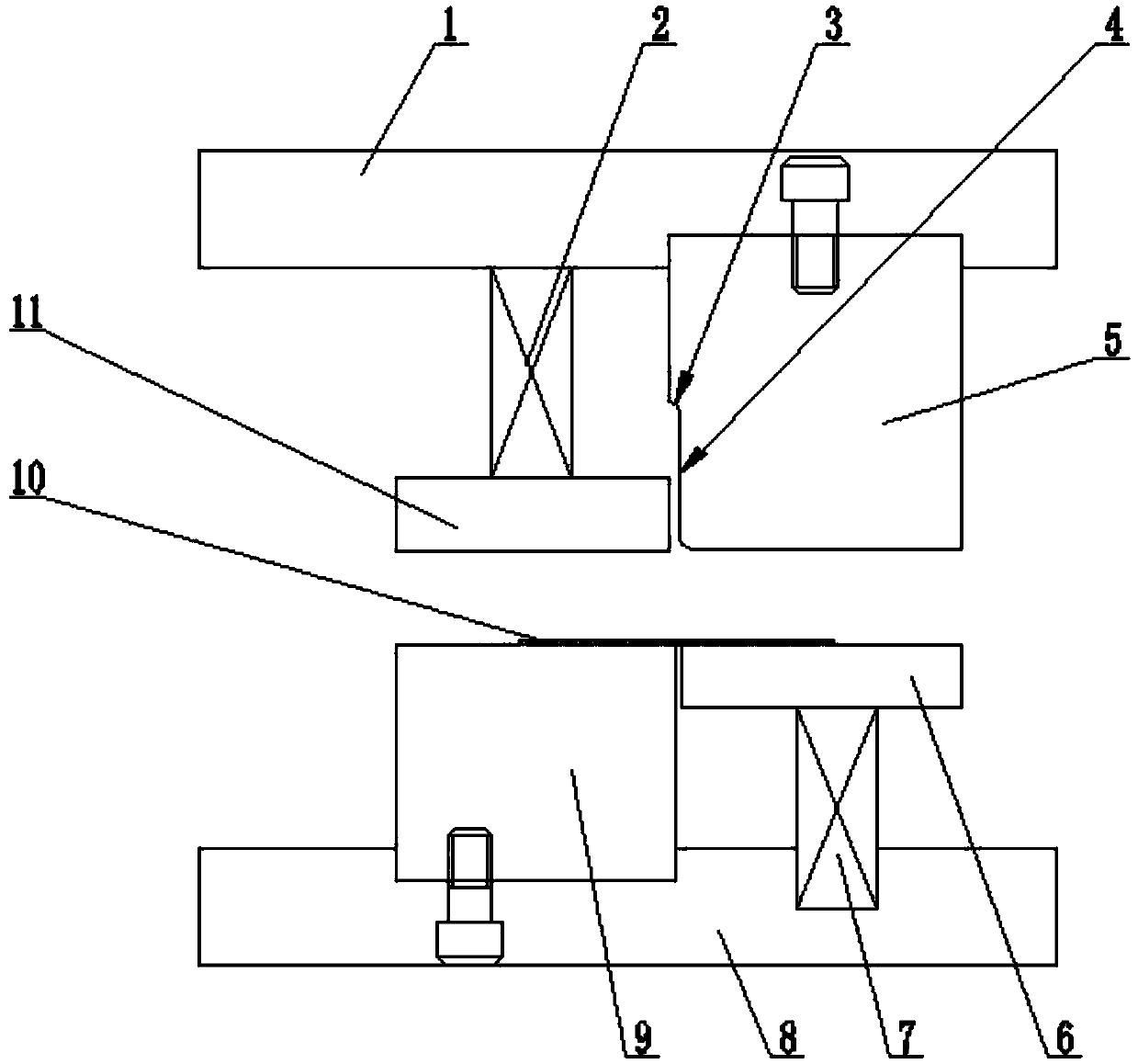 Die device for achieving drawing flanging forming