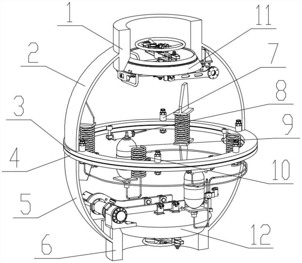 A connection and release device and release method for deep-sea escape cabin