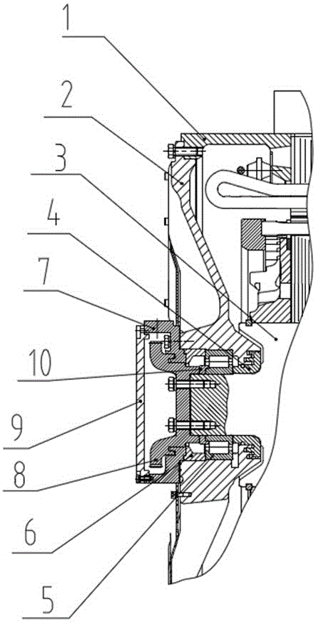 Single bearing structured heavy-duty locomotive traction motor