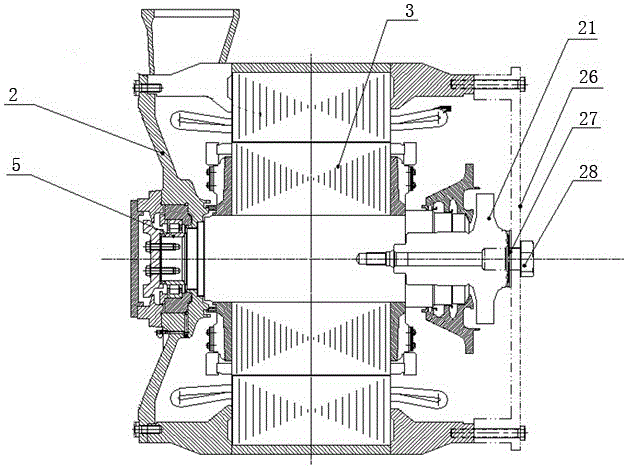 Single bearing structured heavy-duty locomotive traction motor