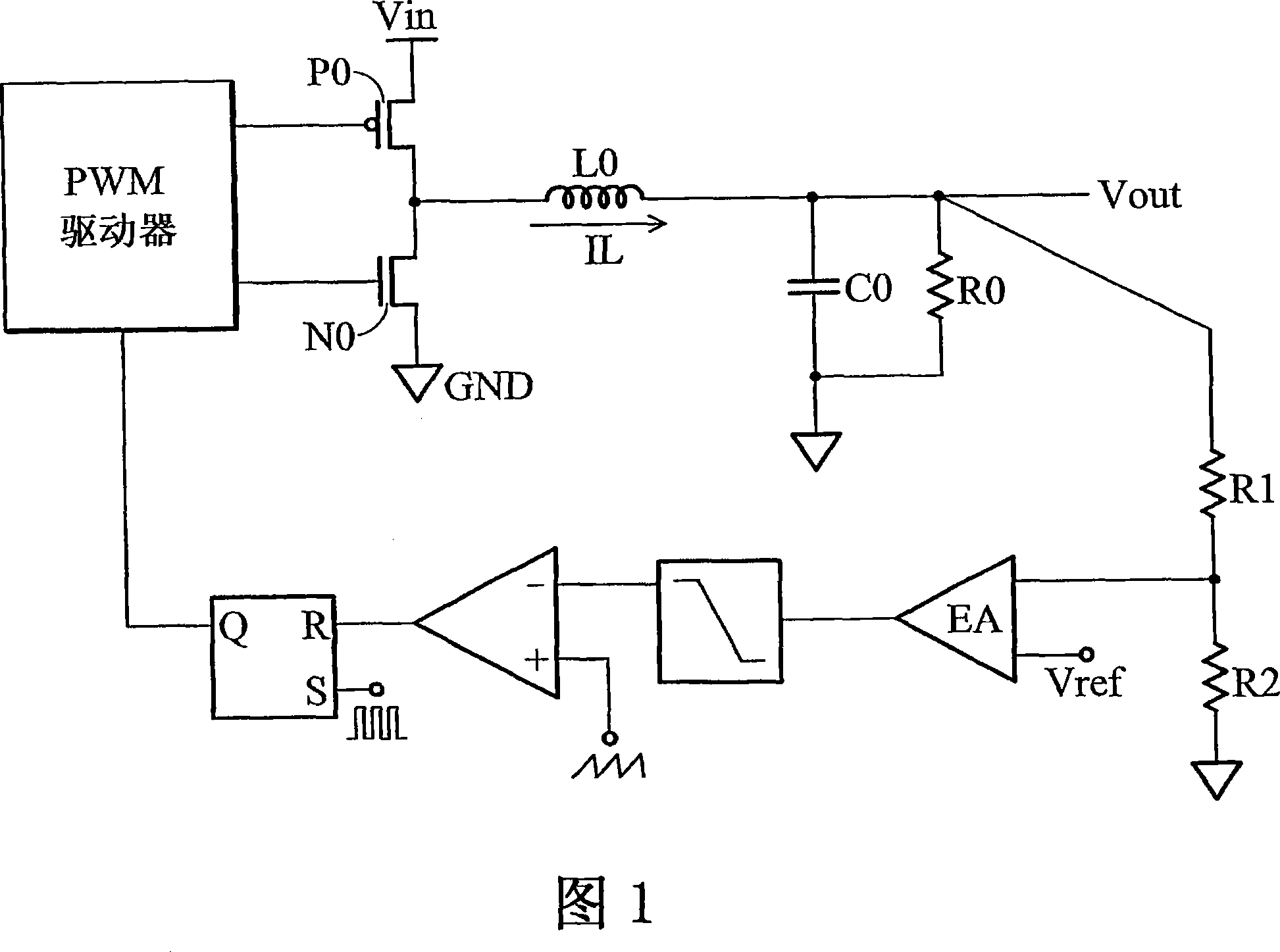 Switching type voltage adjuster and slope compensation process thereof