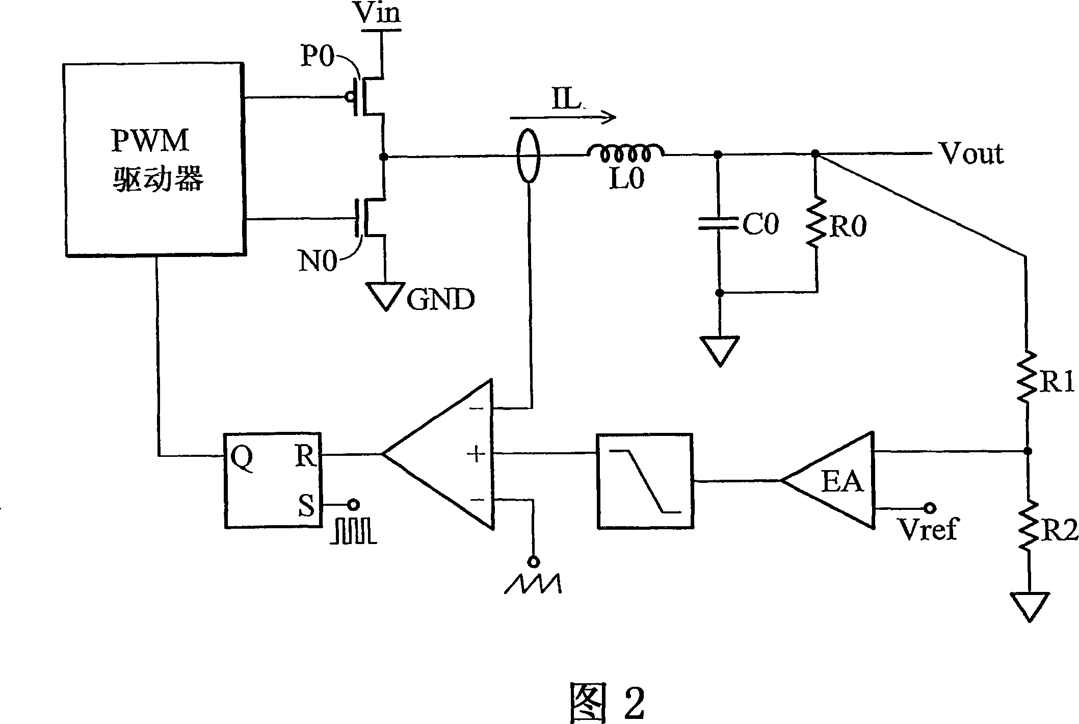 Switching type voltage adjuster and slope compensation process thereof