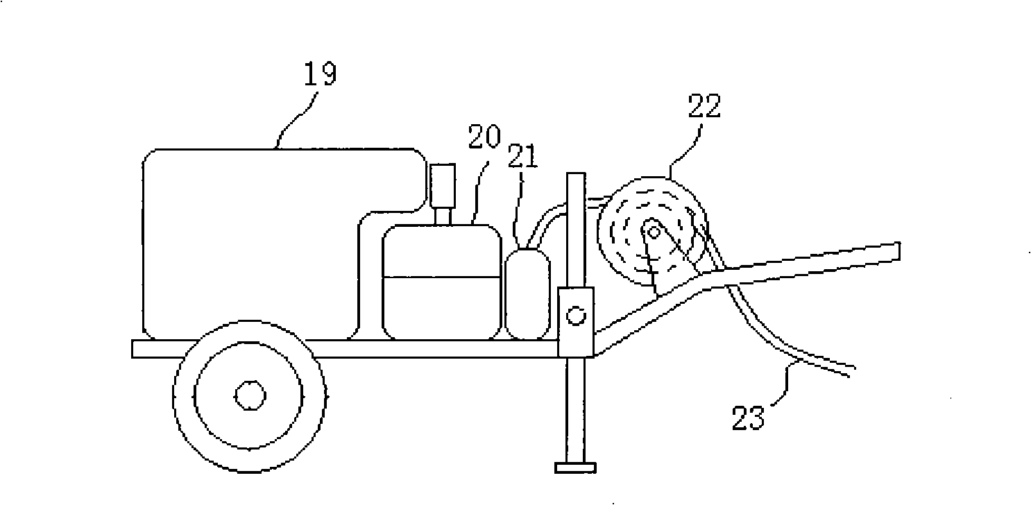 Rack type sprayer for power-driven walking