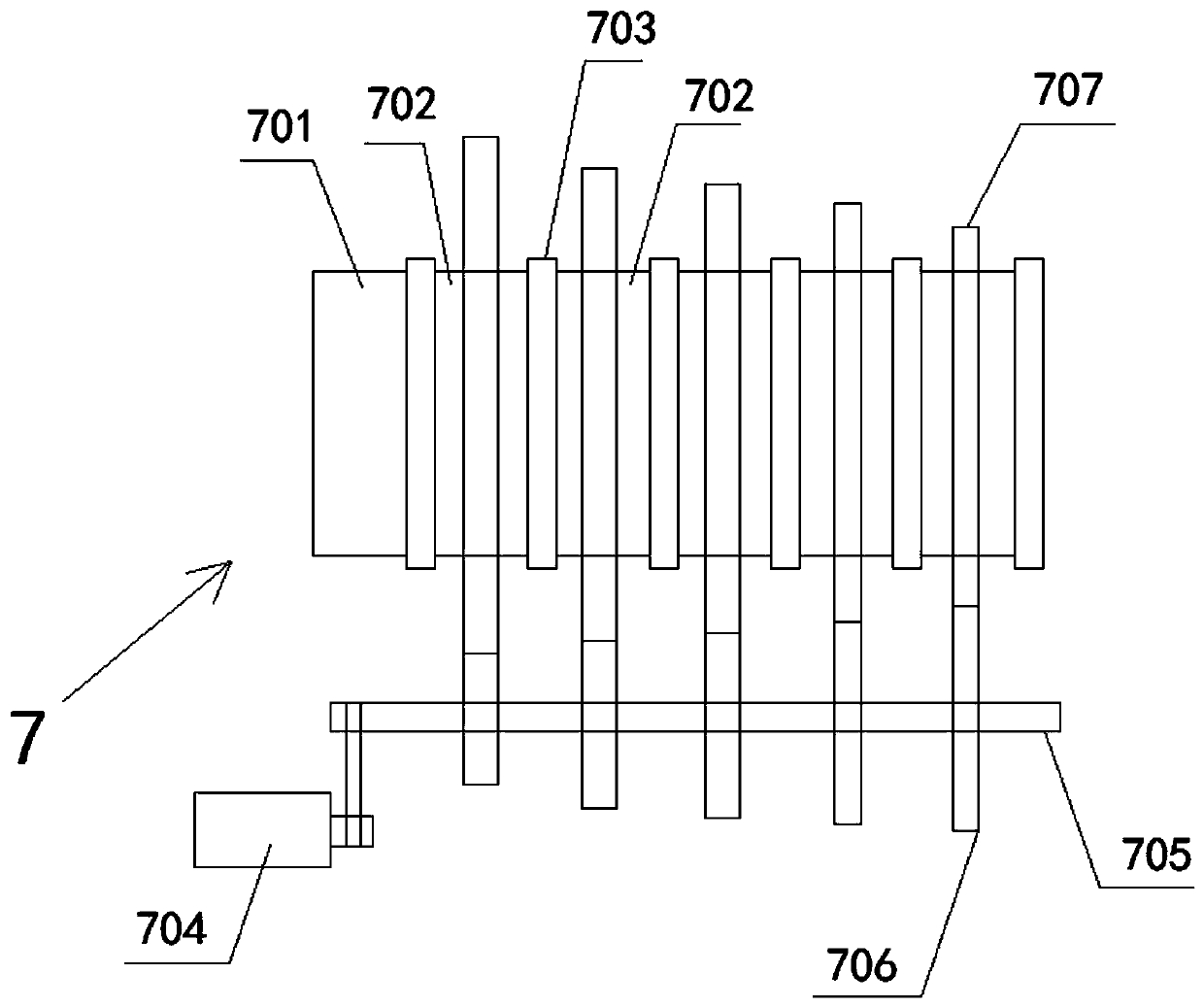 Extrusion-type dewatering structure for fabric dewatering device