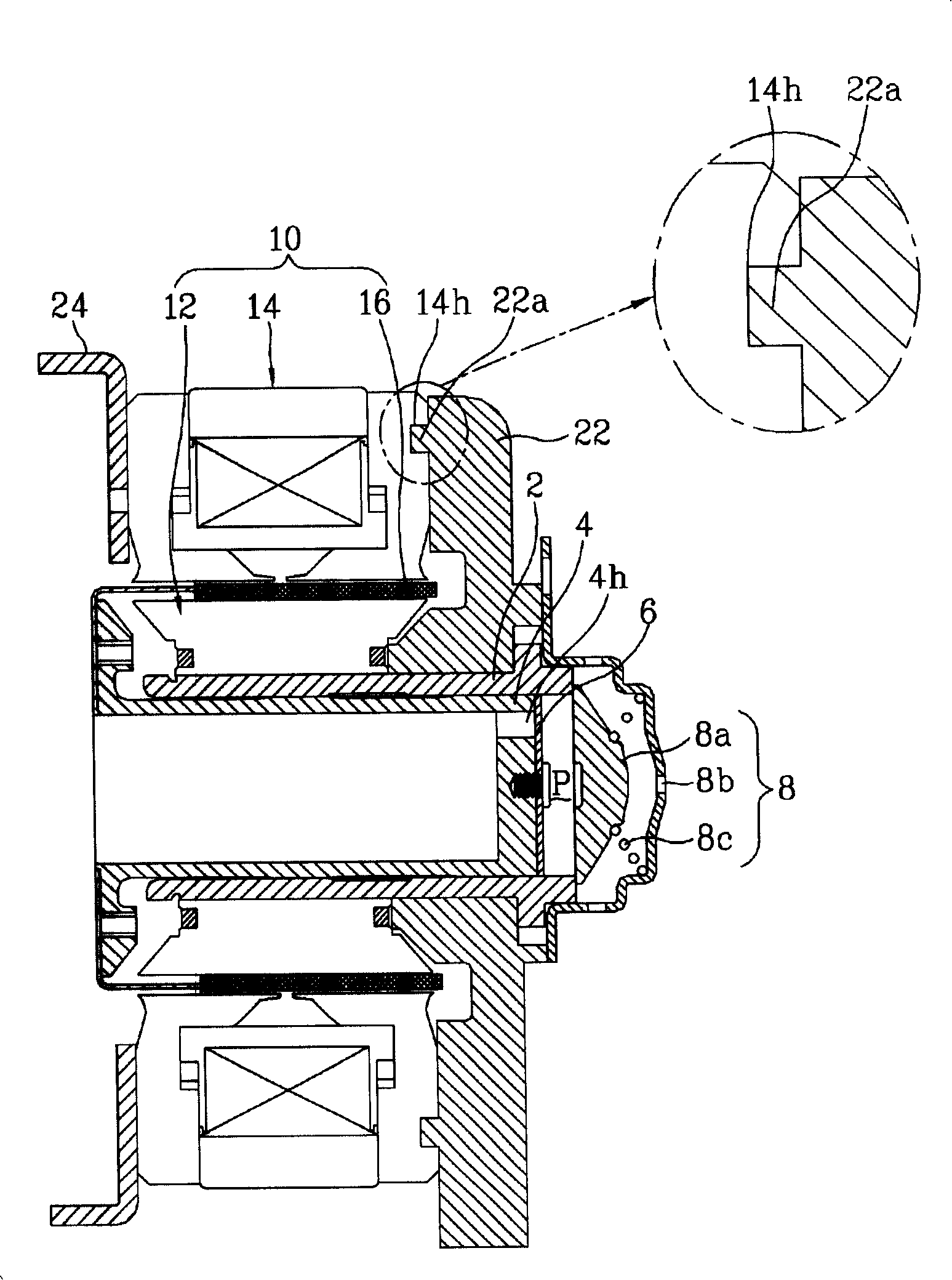 Electric machine fixation structure of linear compressor