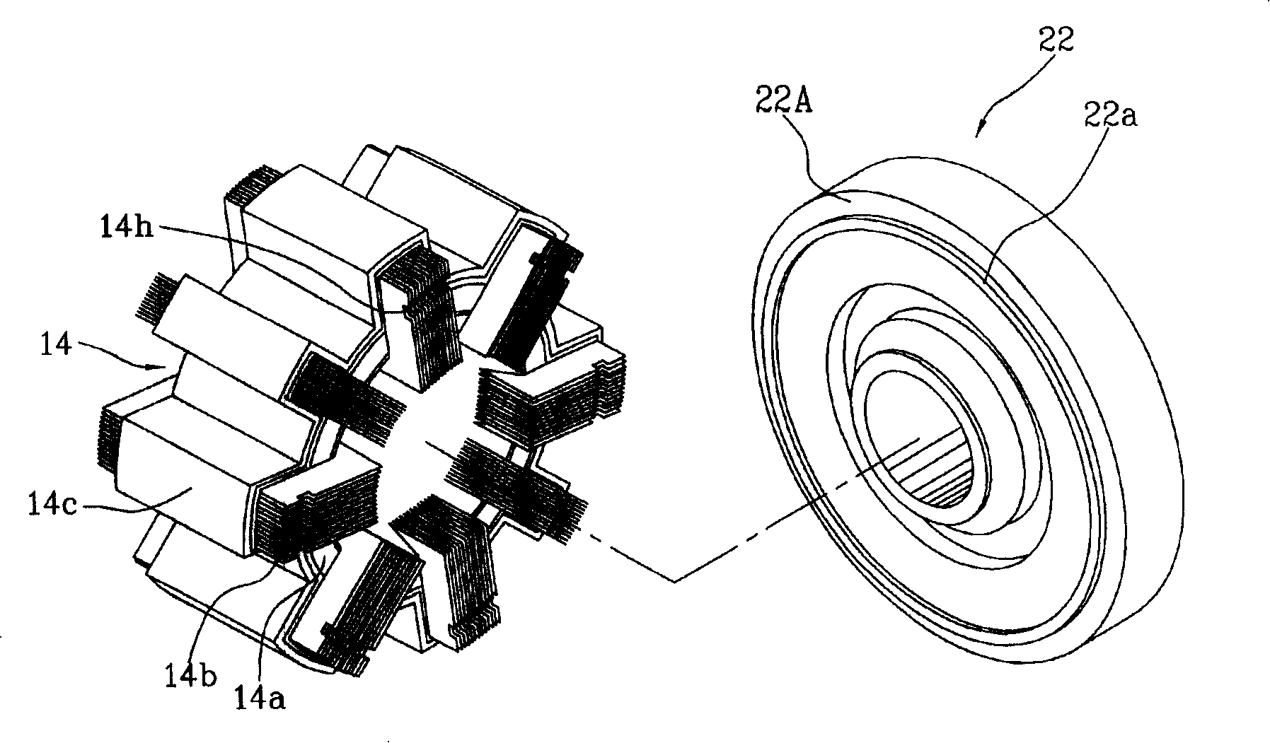 Electric machine fixation structure of linear compressor