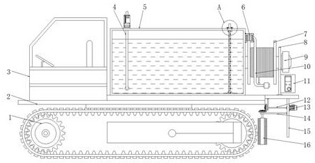 Crawler marching type large-flow drainage emergency vehicle