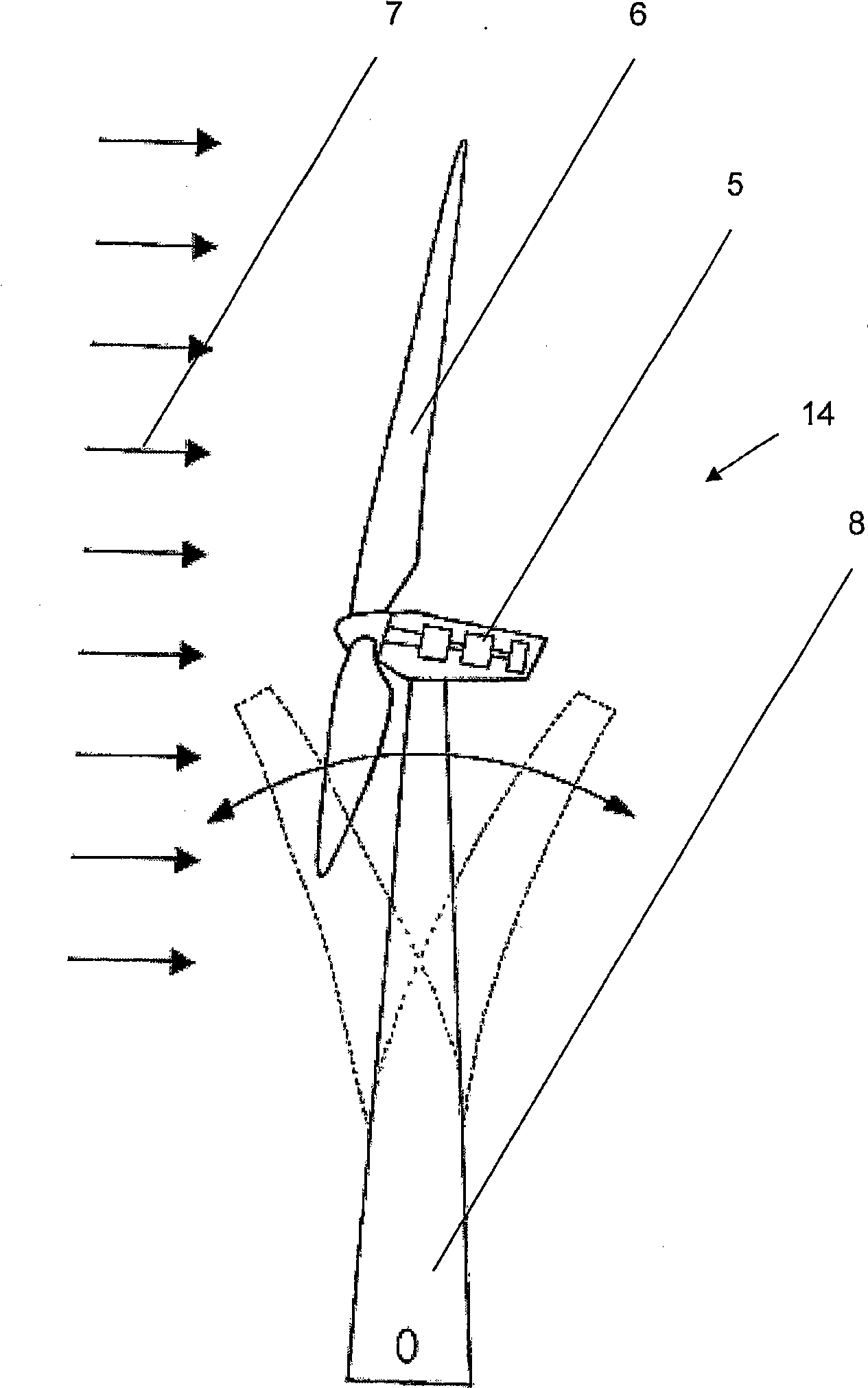 Method for reducing loads in an aerogenerator