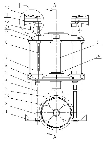 Telescopic lateral thruster