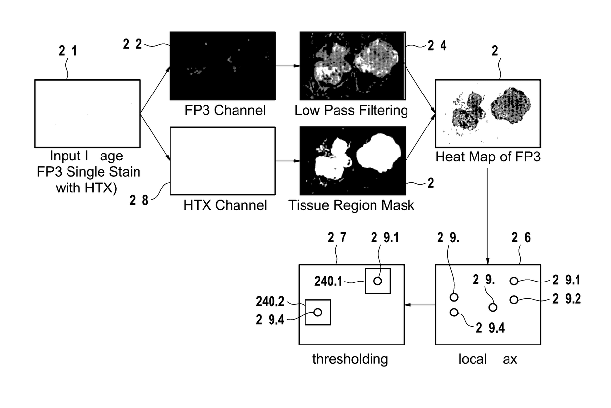 Image processing method and system for analyzing a multi-channel image obtained from a biological tissue sample being stained by multiple stains