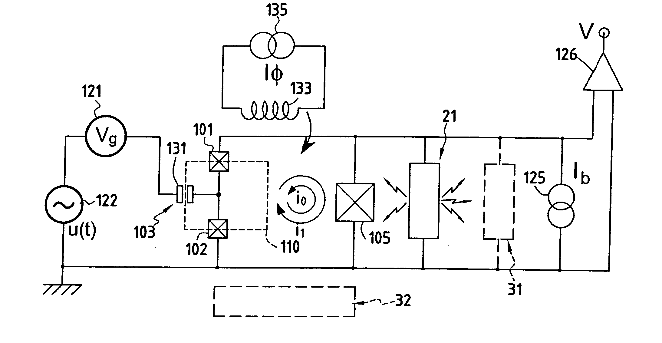 Device for reinitializing a quantum bit device having two energy states