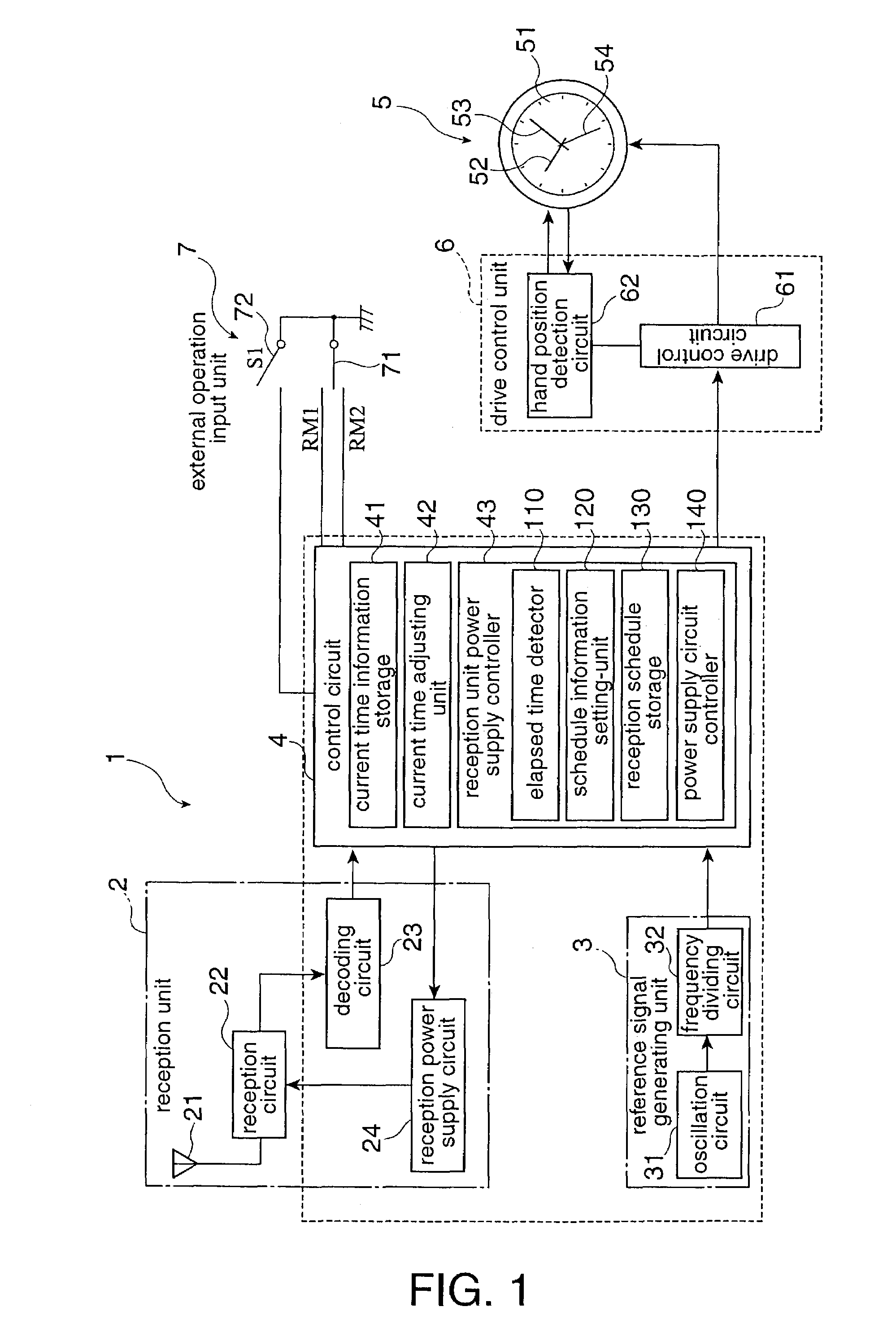 Radio-controlled timepiece and control method for a radio-controlled timepiece