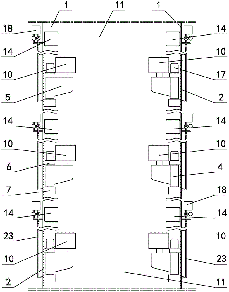 Multipurpose ship with container positioning guide rail devices