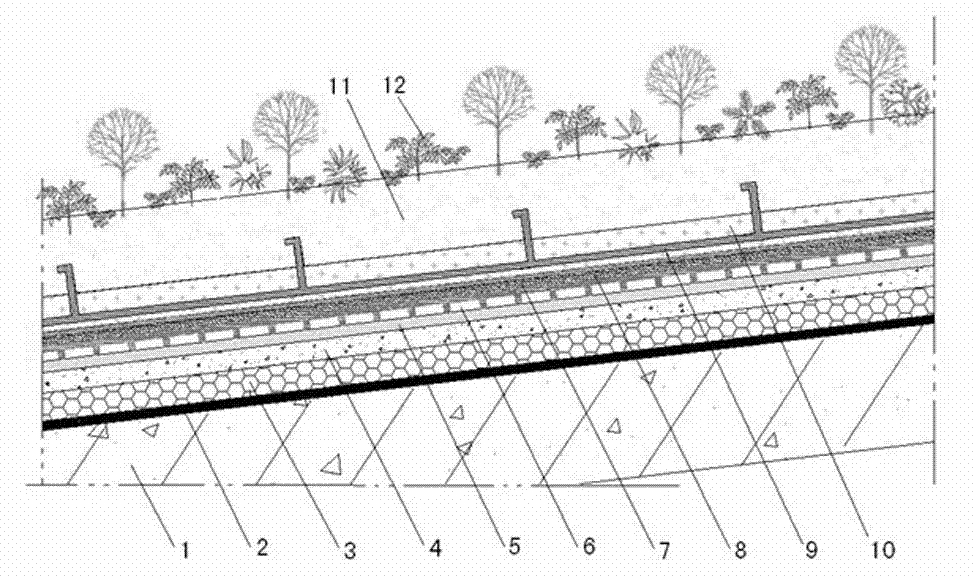 Method for greening low-maintenance ecological slope roof