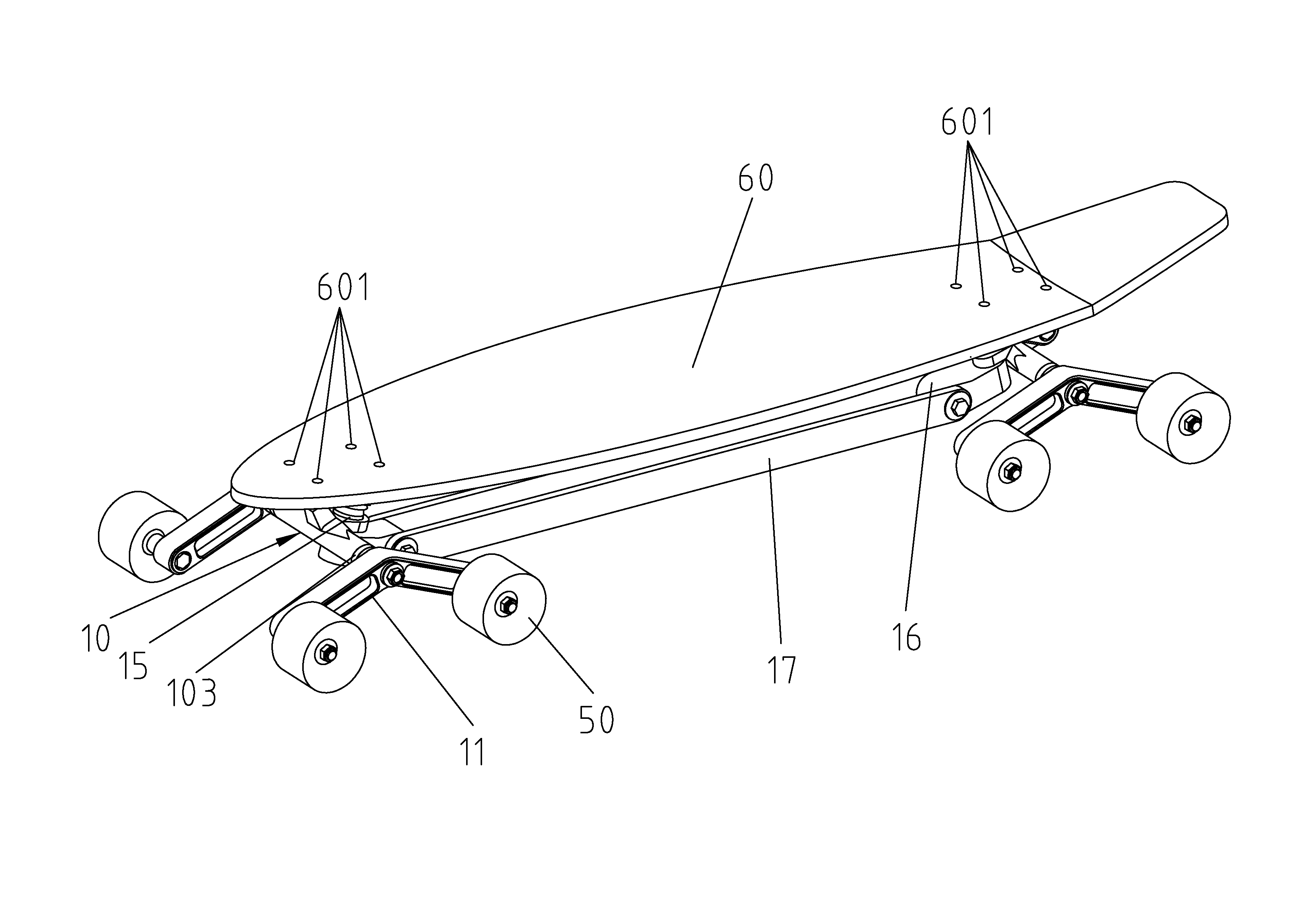 Skateboard assembly and skateboard having the same