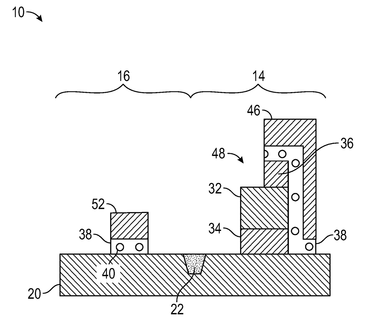 Integrated circuits with non-volatile memory and methods of producing the same