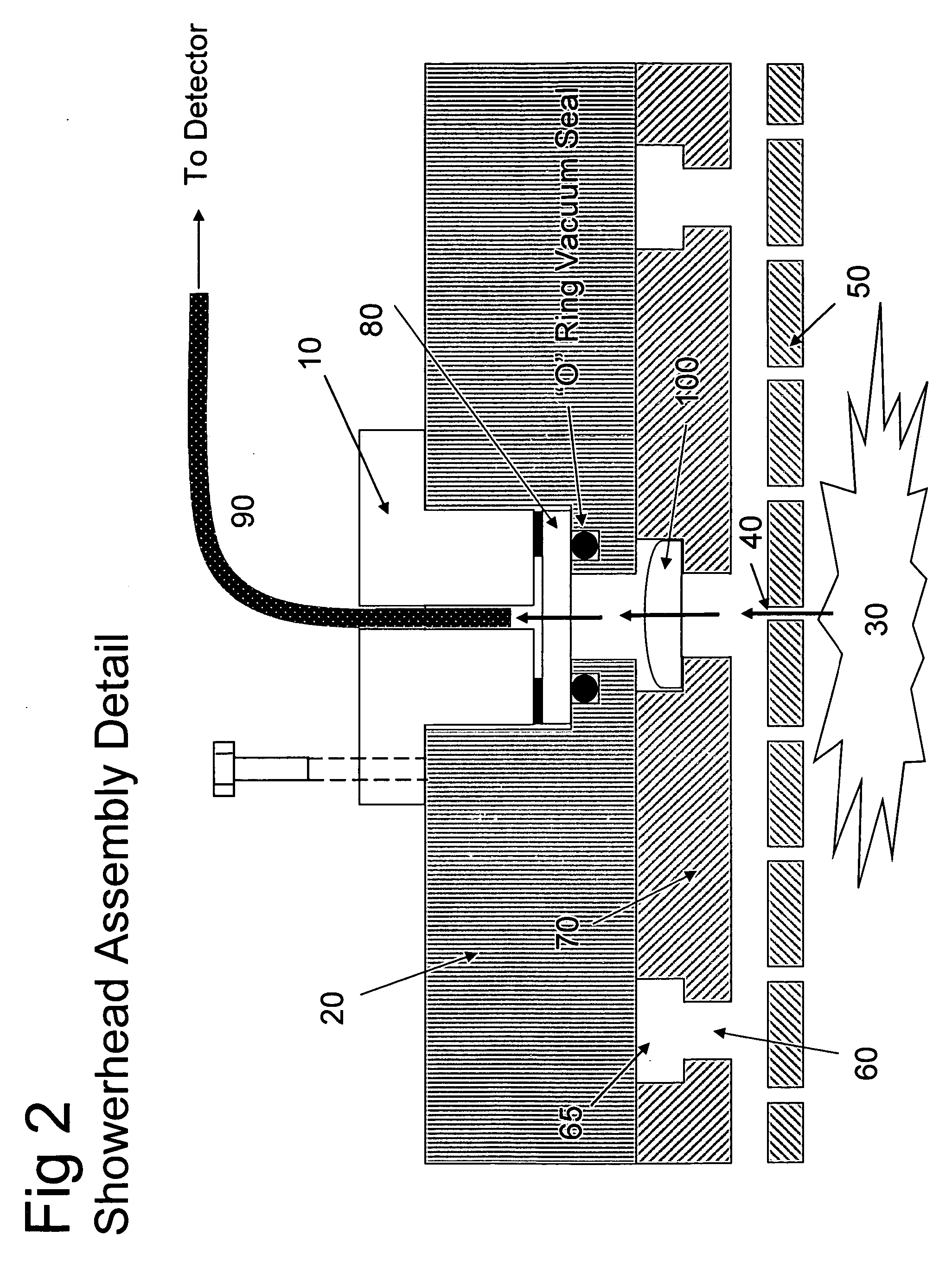 Optical emission interferometry for PECVD using a gas injection hole