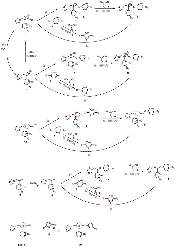 Triazole aromatic alcohol heterocyclic ether derivative and preparing method and application thereof