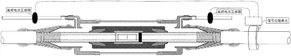 Built-in very-high-frequency partial discharge detection device and method