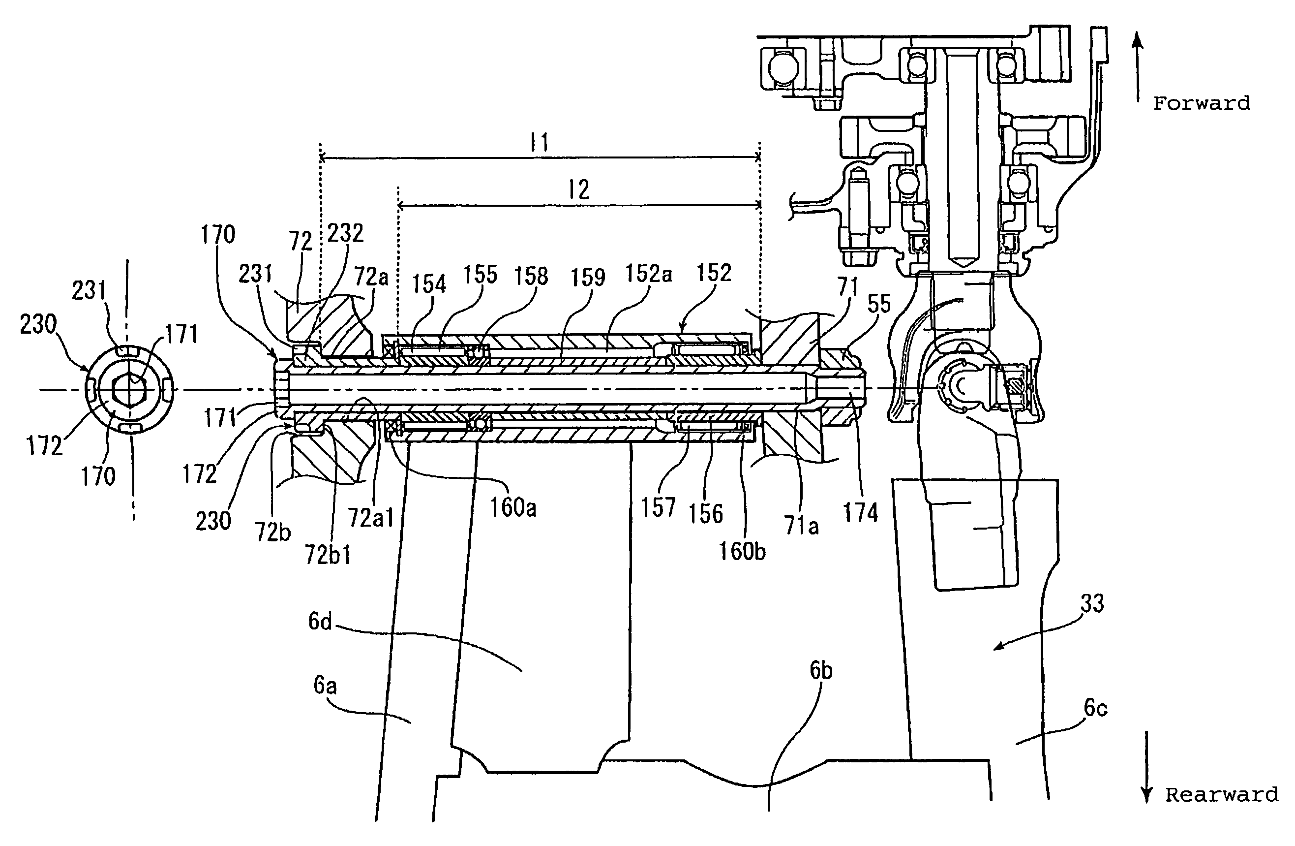 Rear swing arm installation structure