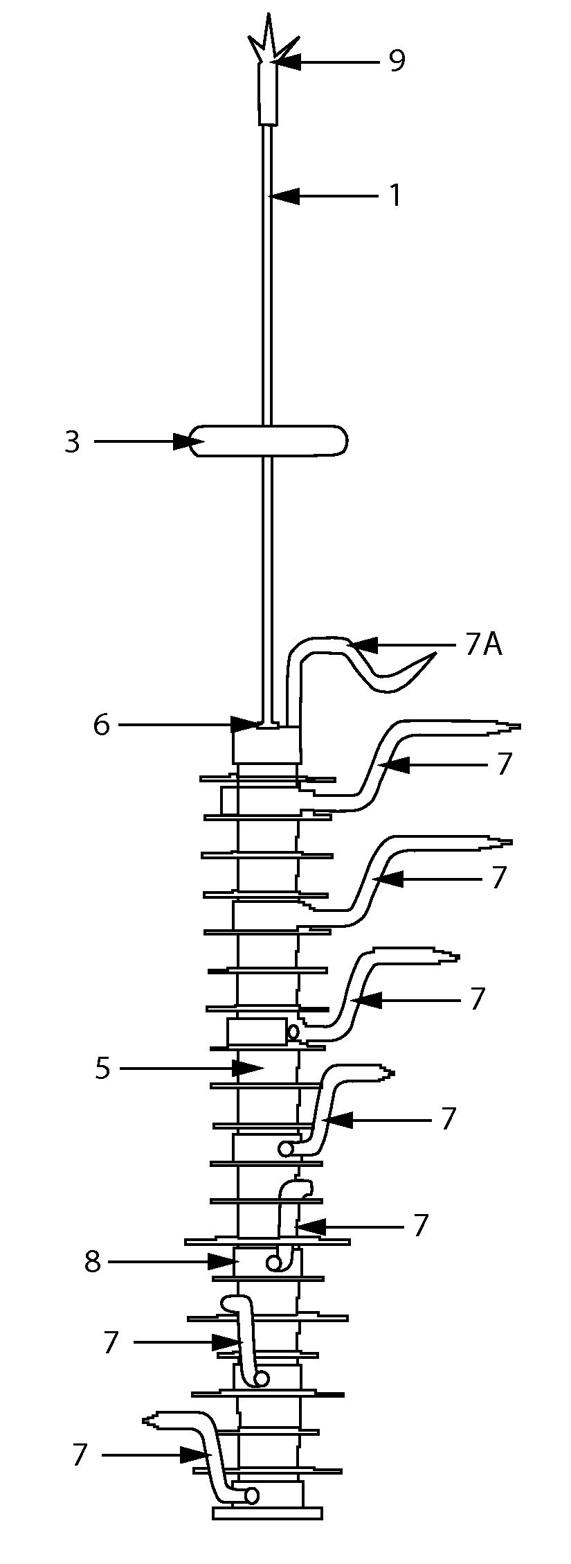 Device to attenuate atmospheric discharges