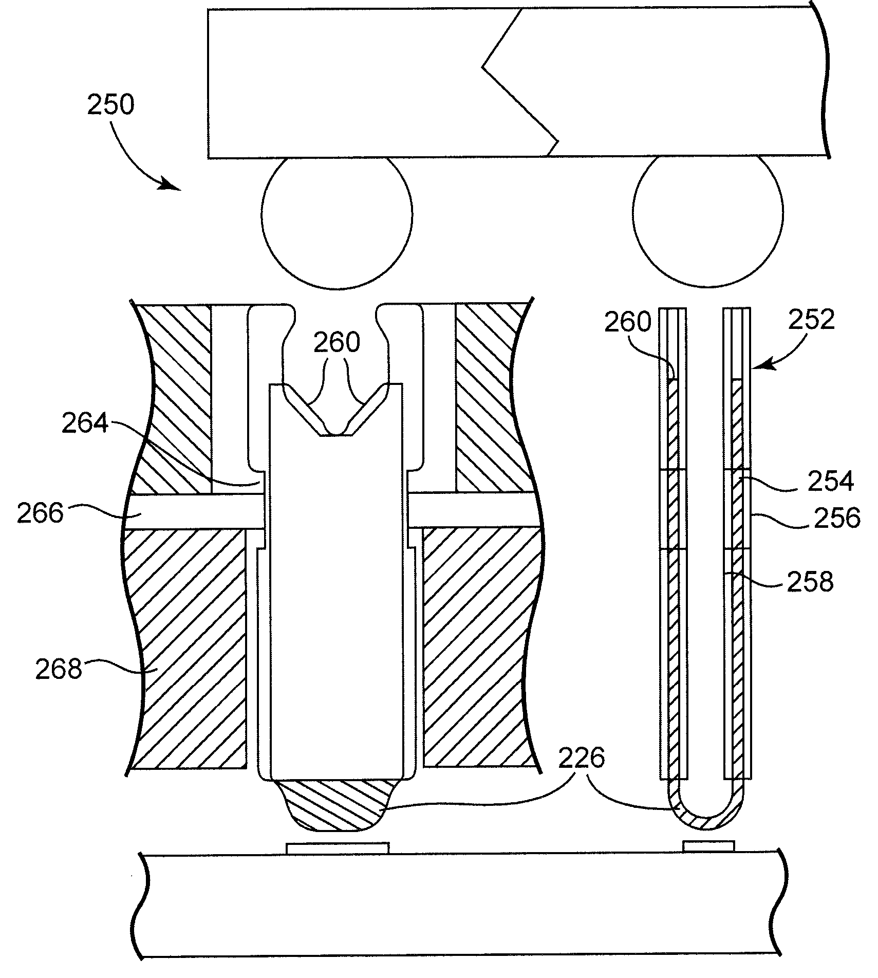 Composite contact for fine pitch electrical interconnect assembly