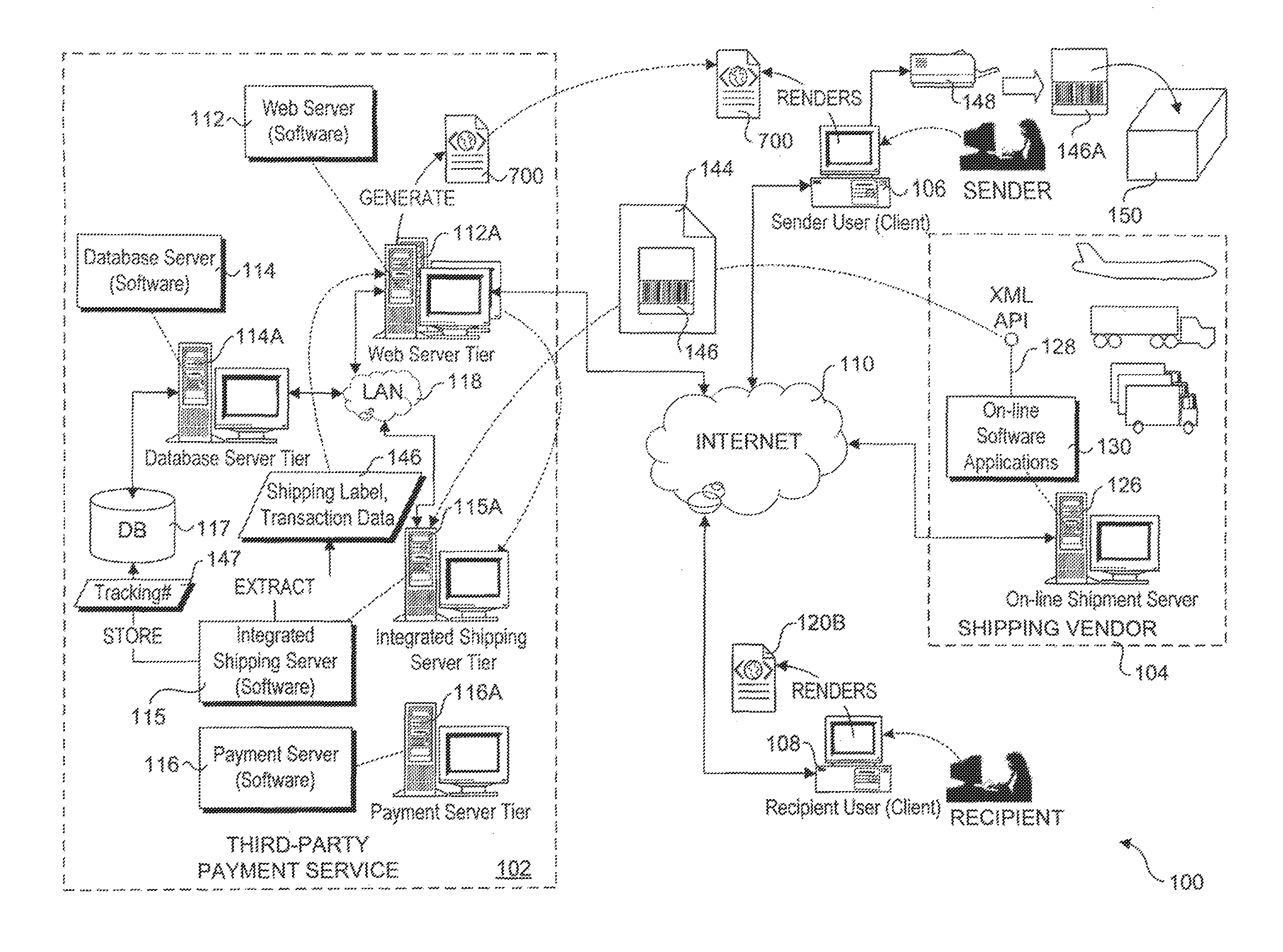 Method and system for facilitating shipping via a third-party payment service