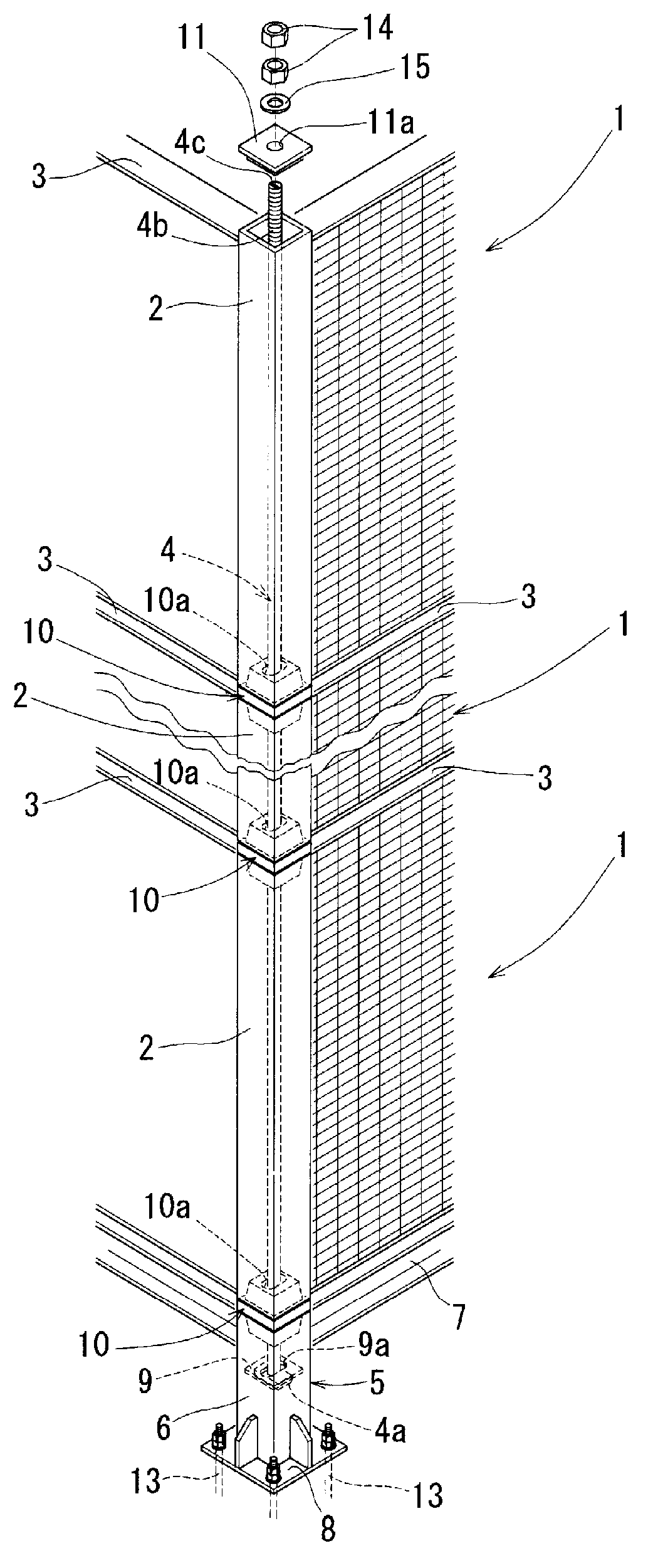 Connection method for container-type unit building