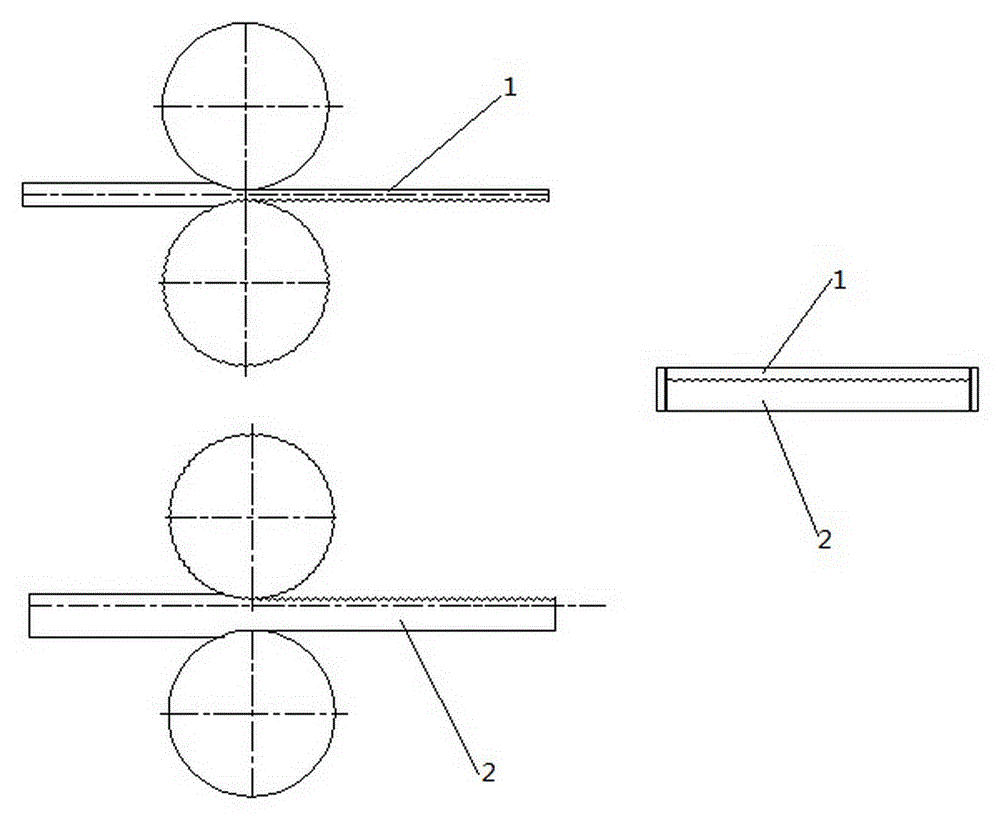 Metal composite plate rolling technique based on corrugated surface combining type blank forming