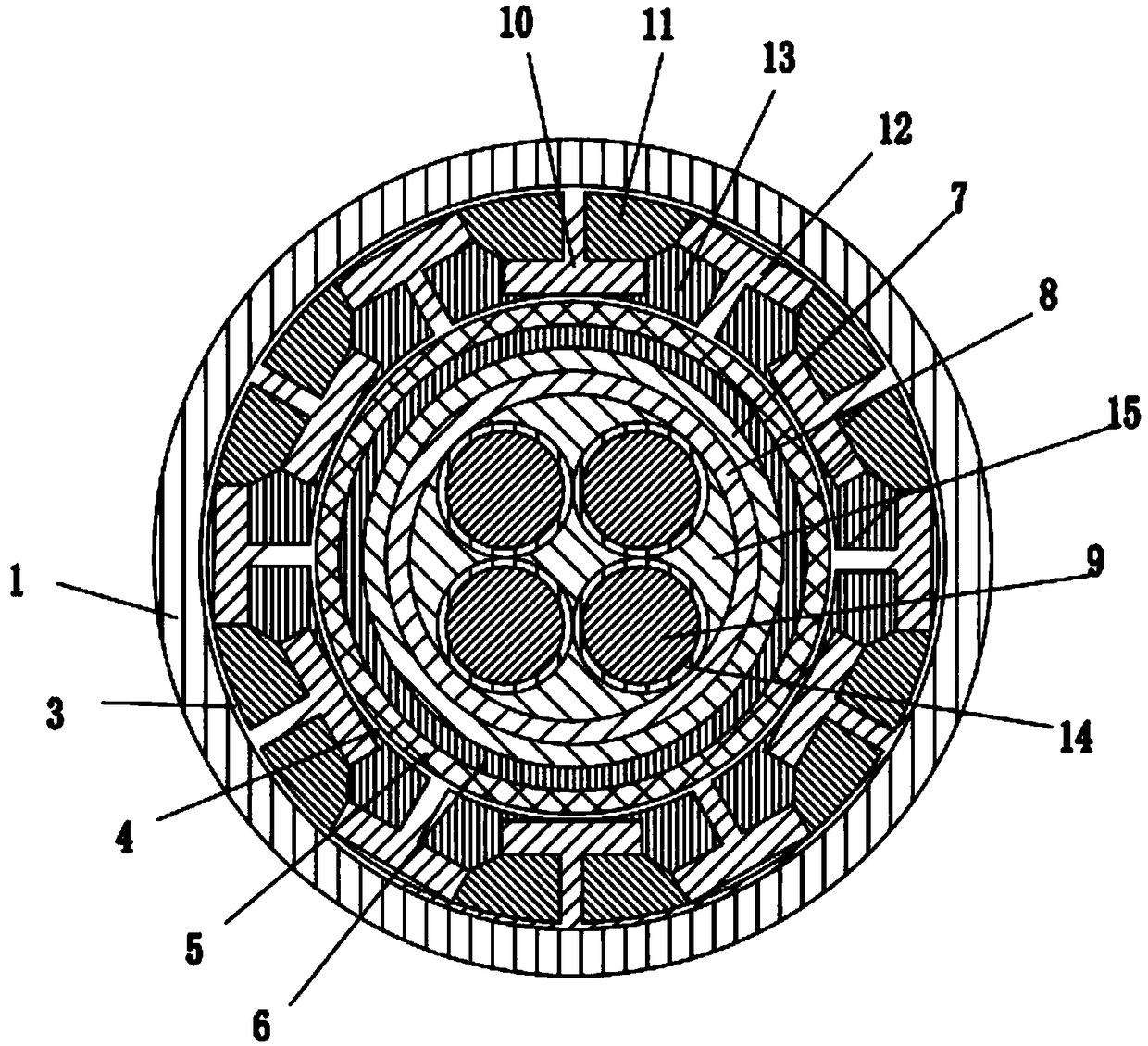 Tensile fireproof waterproof flame-retardant cable