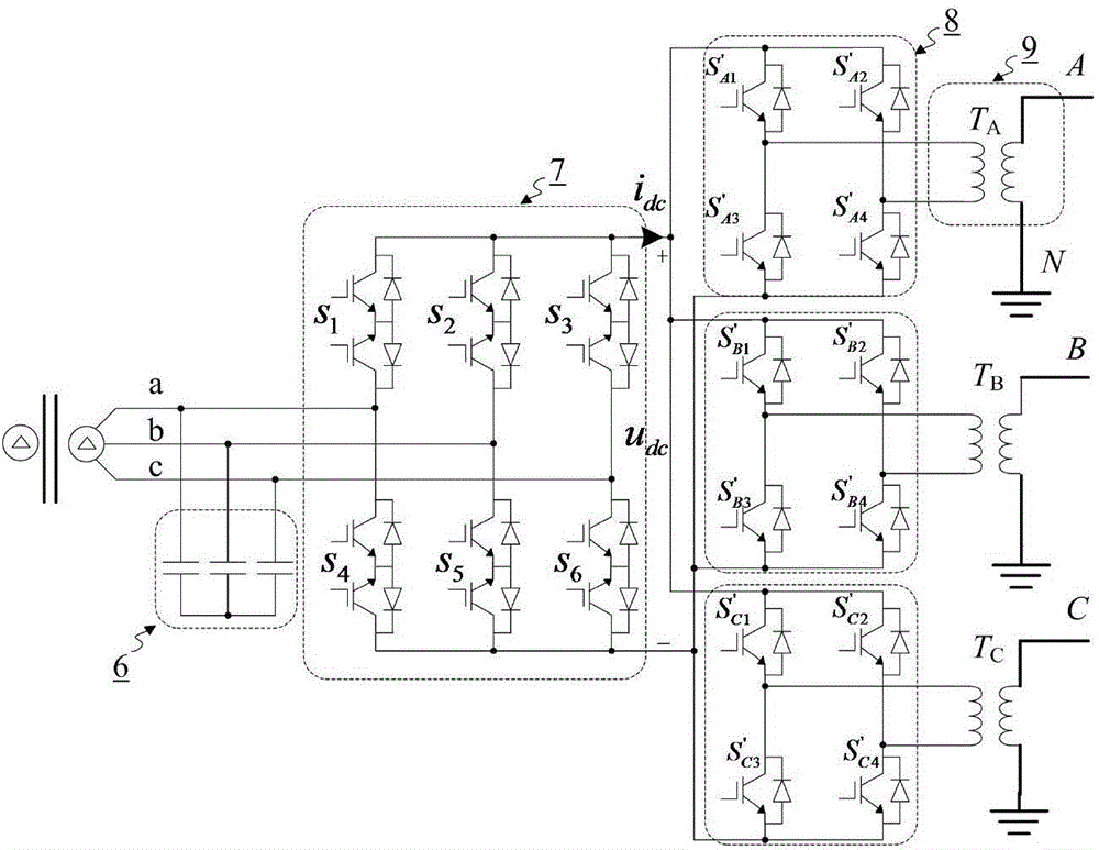 In-phase laminated carrier wave modulation method for multi-module matrix converter