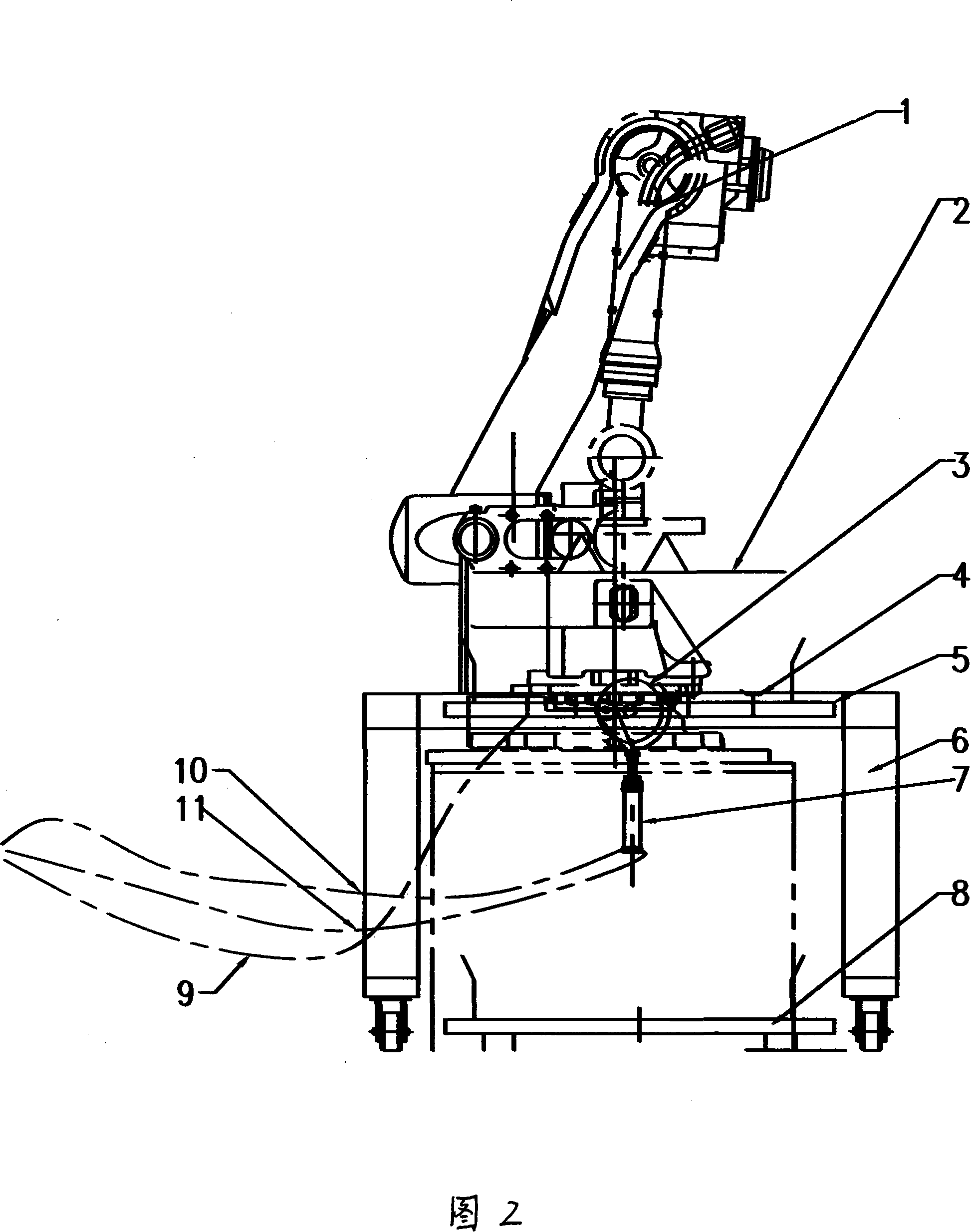 Blanking turn-over device of vehicle cladding element punching product line and method thereof