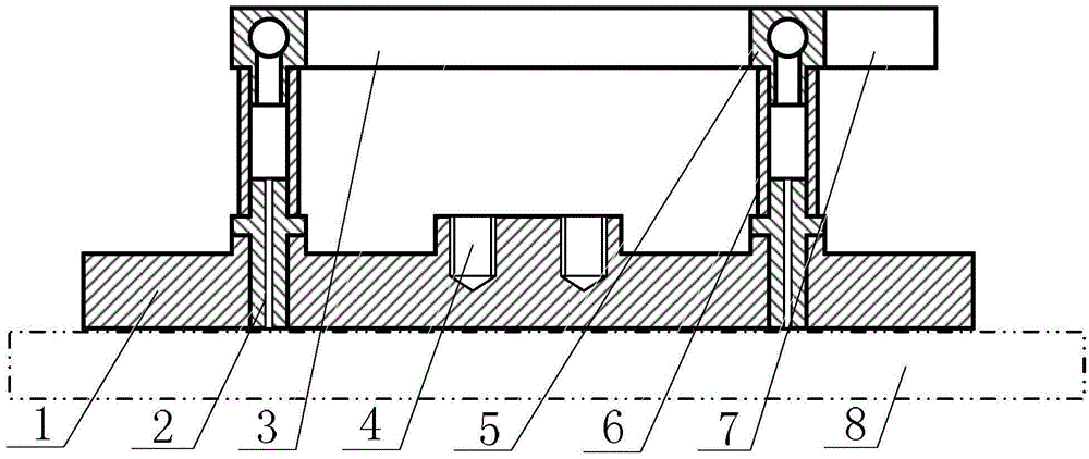 Air foot adopting direct air supply and provided with throttling nozzles and single floating plate