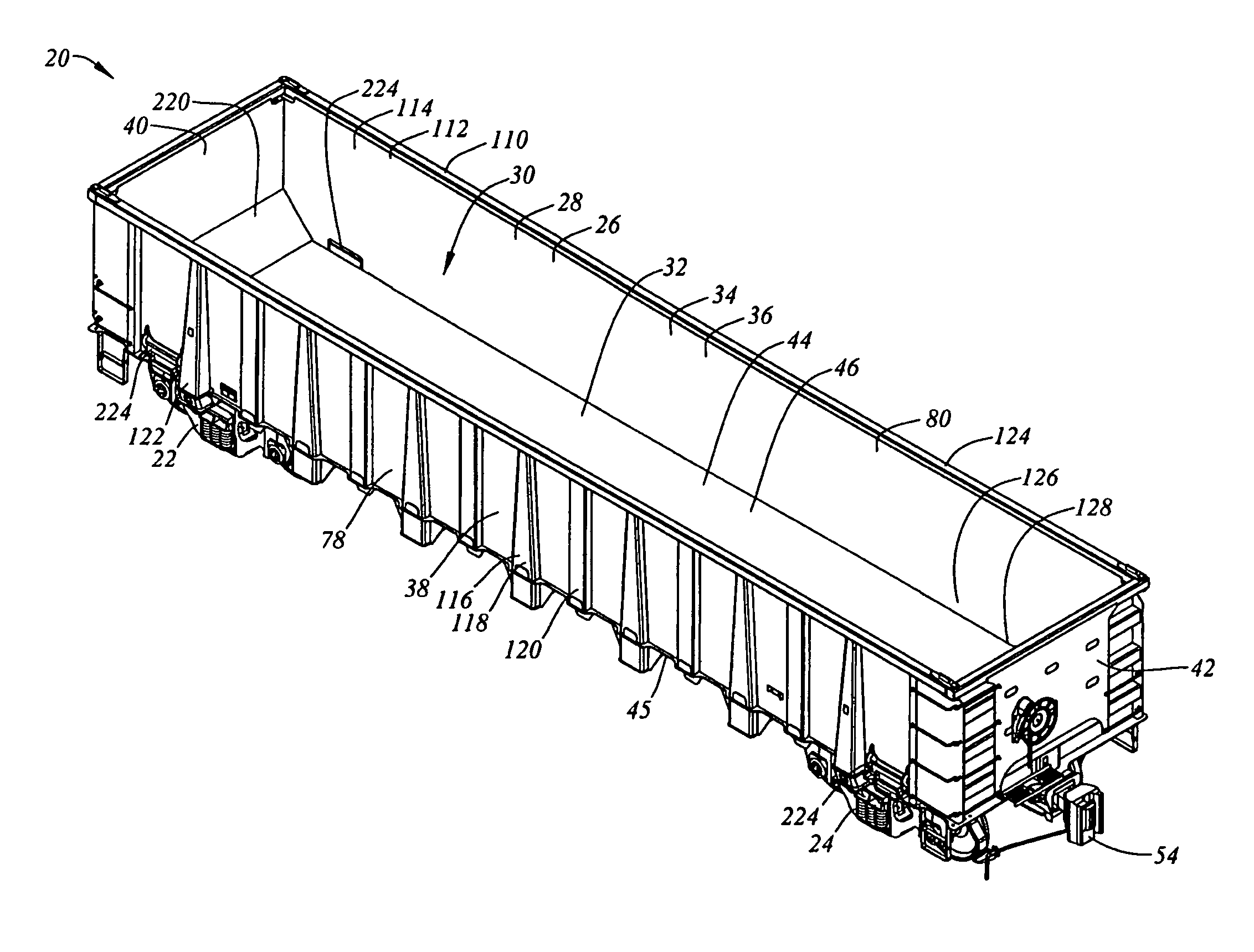 Rail road freight car structure