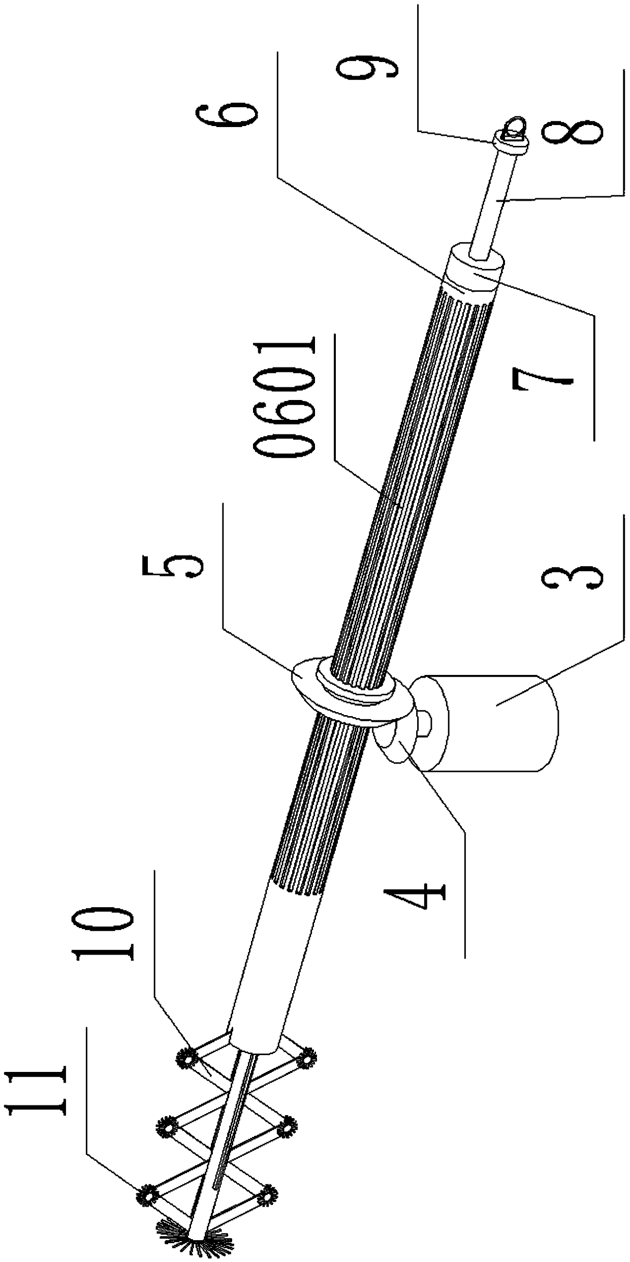 Deep blind hole cleaning device for mechanical production and maintenance