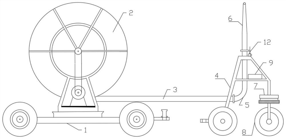 Self-walking pulse reel sprinkling machine and operation method