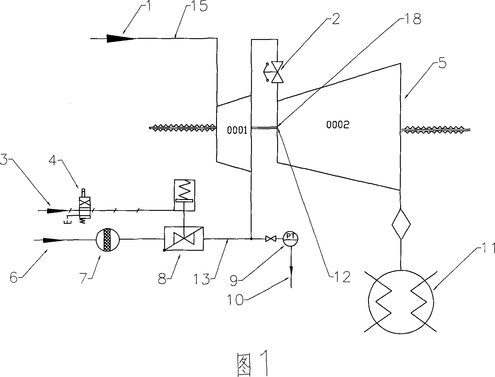 Exhaust heat steam turbine air-supplementary regulation system and its control method