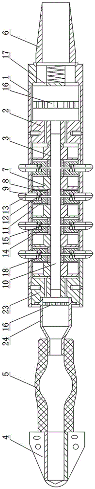 Well bore automatic descaling device and descaling method thereof