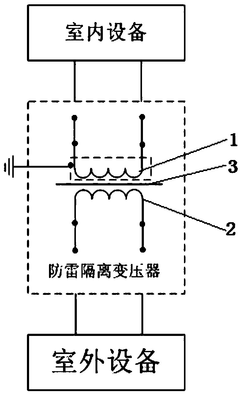 A lightning protection transformer