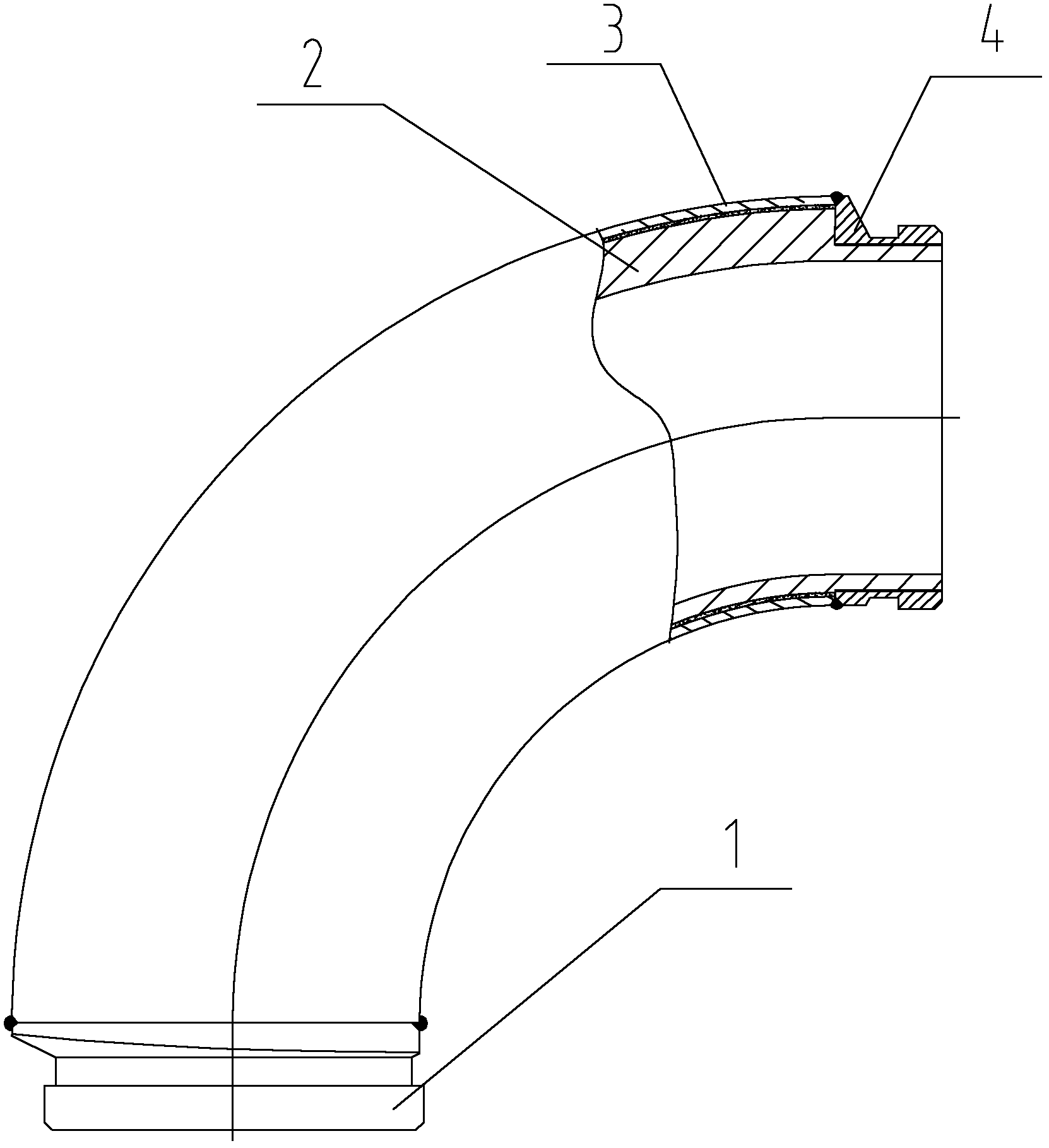 Delivery elbow pipe and production method thereof