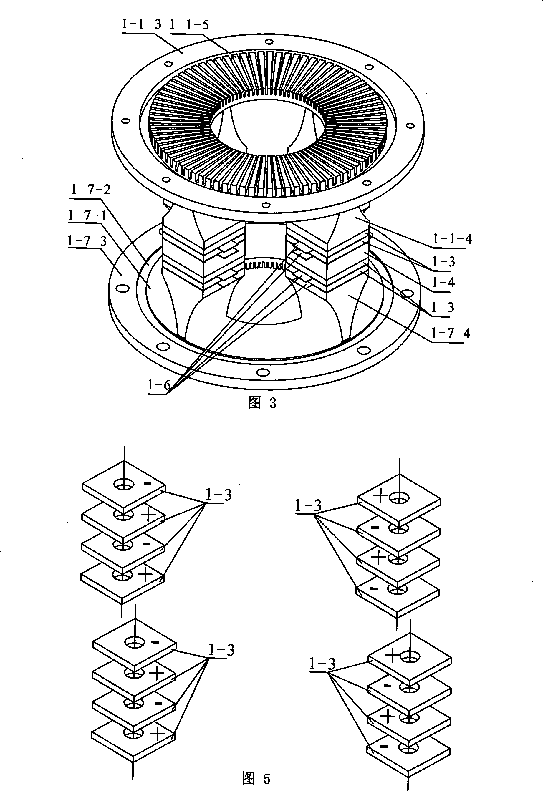 Vertical vibration layer energy converter round disk stator and ultrasonic electromotor using this stator